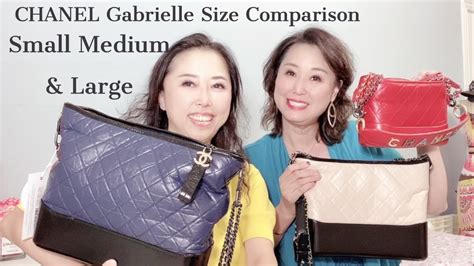 chanel gabrielle hobo small or medium|Chanel gabrielle bag size comparison.